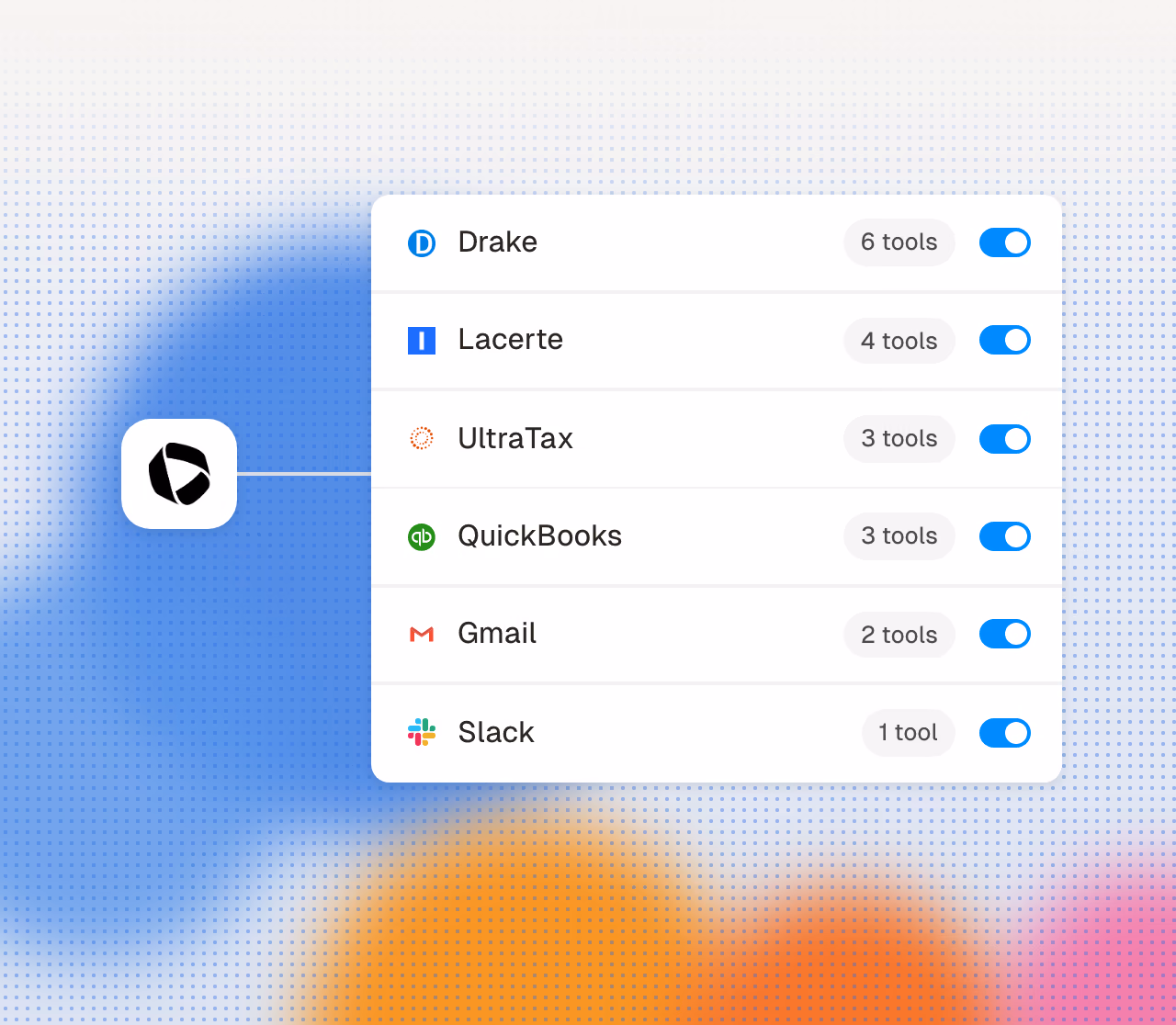 Cranston connected to tax, bookkeeping, email, and messaging software.