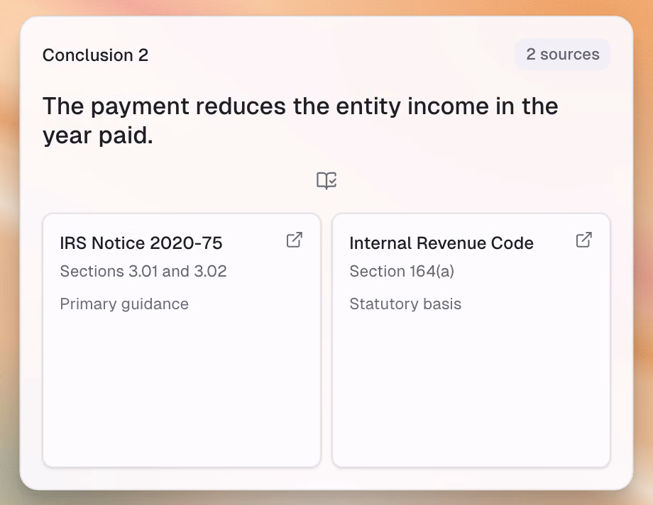 Compact conclusion-to-authority trail with two inspectable primary sources.